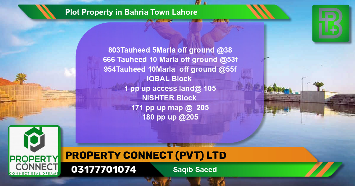 Residential Plot for Sale in Bahria Town, Lahore - (BP-49639)
