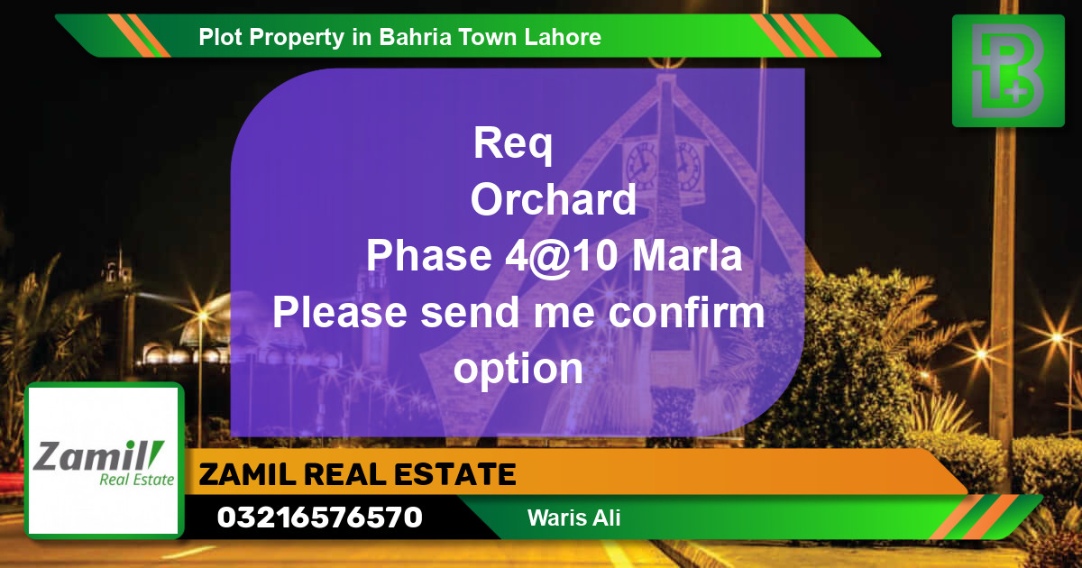Residential Plot for Sale in Bahria Town, Lahore - (BP-49666)