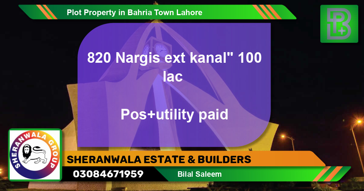 Residential Plot for Sale in Bahria Town, Lahore - (BP-49671)