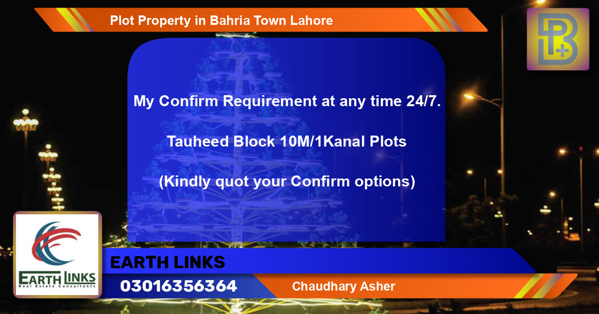 Residential Plot for Sale in Bahria Town, Lahore - (BP-49728)
