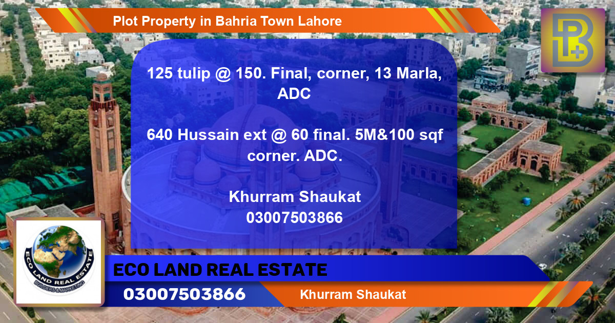 Residential Plot for Sale in Bahria Town, Lahore - (BP-49732)