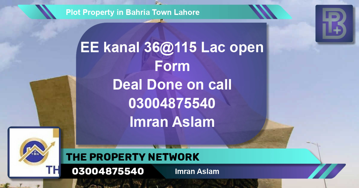 Residential Plot for Sale in Bahria Town, Lahore - (BP-49764)