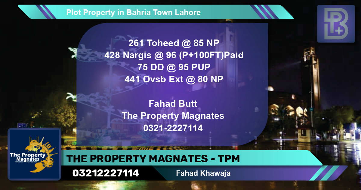 Residential Plot for Sale in Bahria Town, Lahore - (BP-49792)