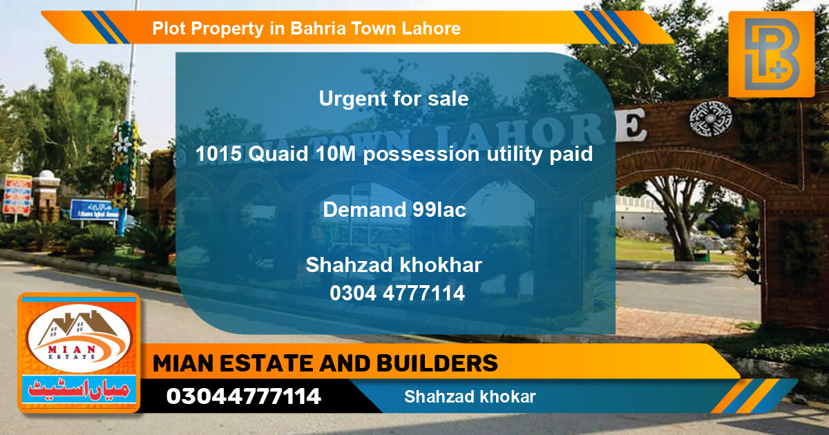 Residential Plot for Sale in Bahria Town, Lahore - (BP-49799)