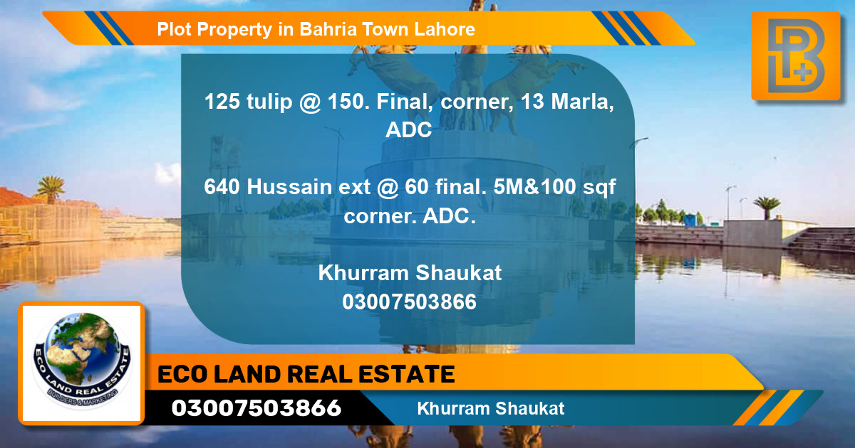 Residential Plot for Sale in Bahria Town, Lahore - (BP-49822)