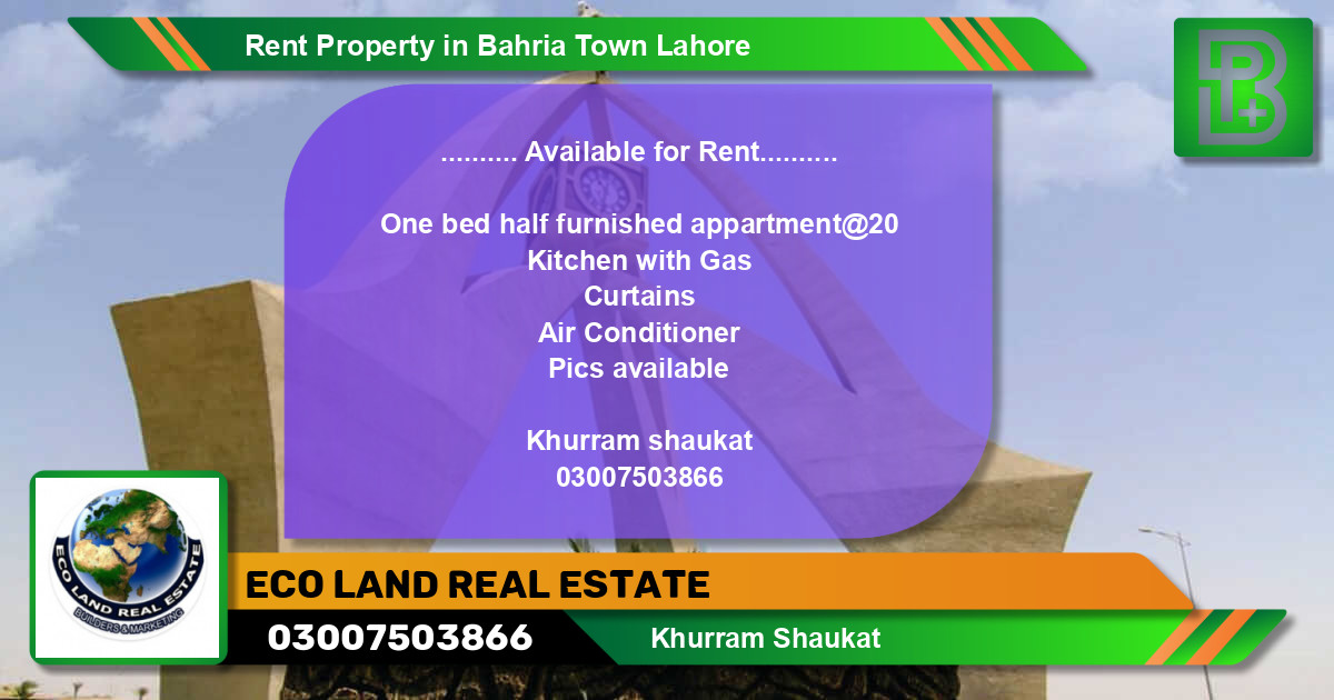 Residential Property for Rent in Bahria Town, Lahore - (BP-49825)