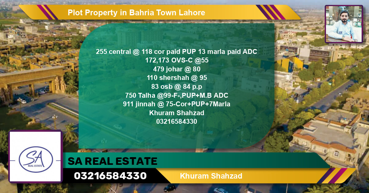Residential Plot for Sale in Bahria Town, Lahore - (BP-49829)