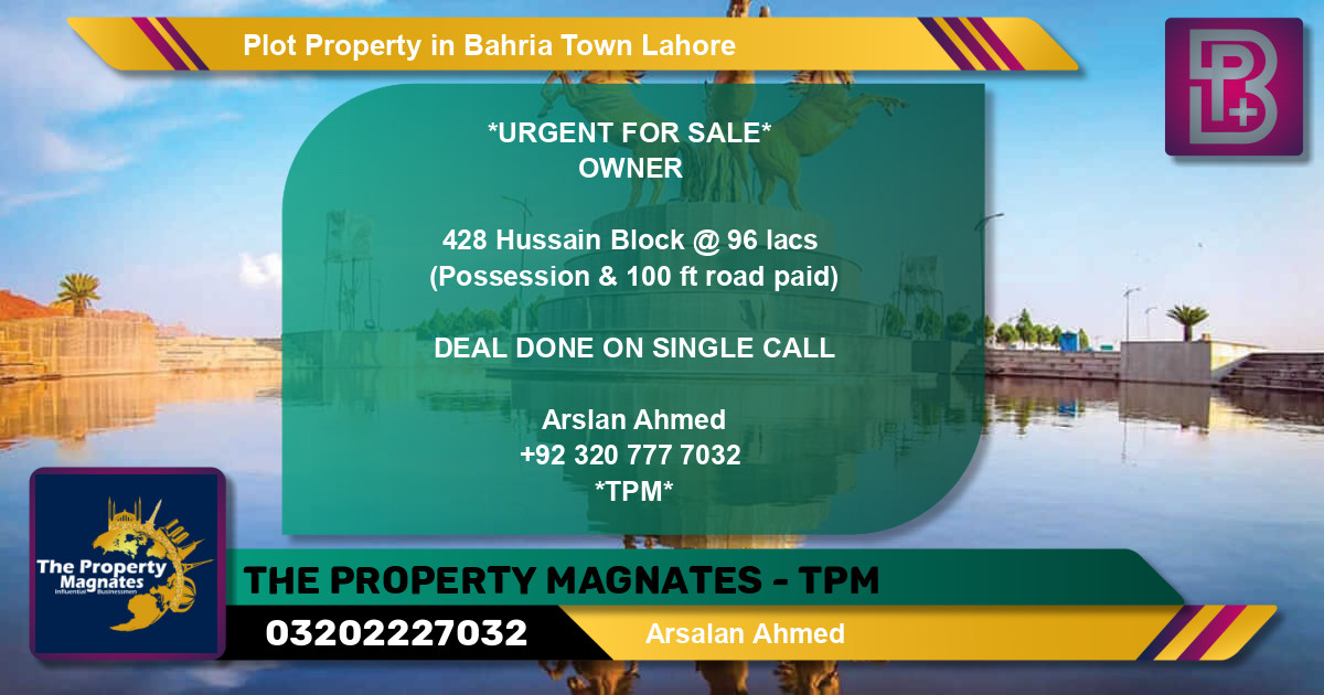 Residential Plot for Sale in Bahria Town, Lahore - (BP-49833)