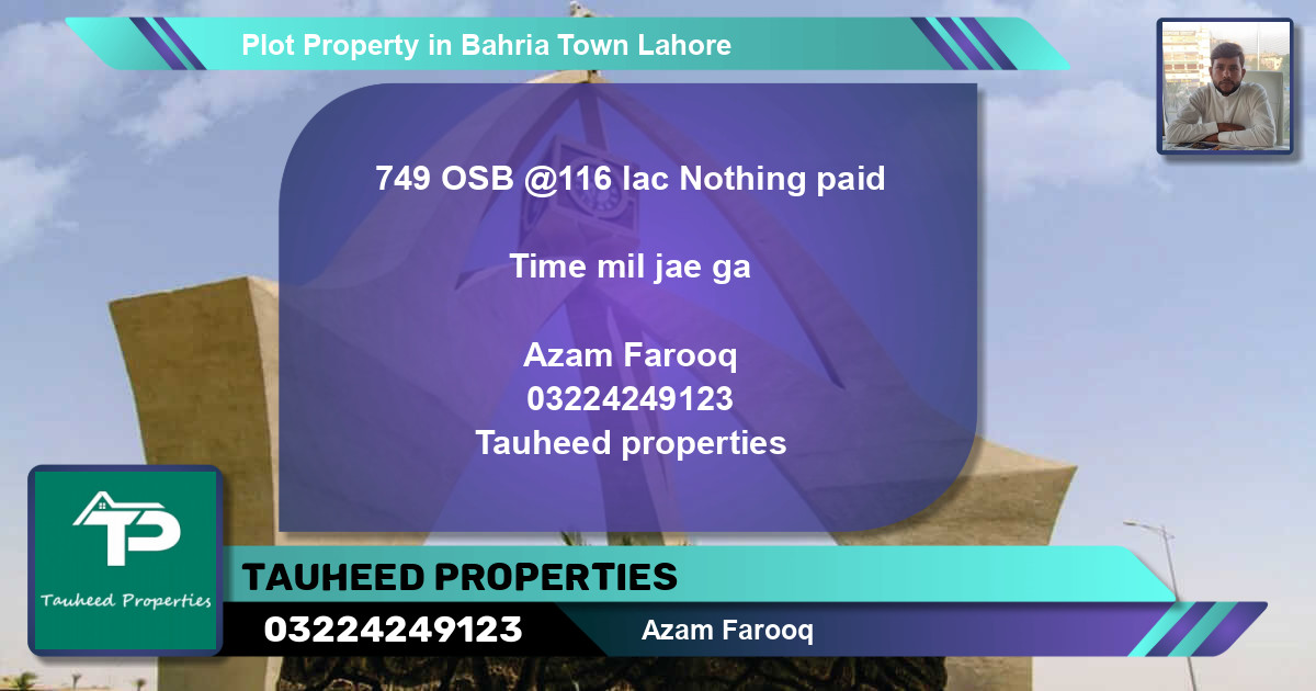 Residential Plot for Sale in Bahria Town, Lahore - (BP-49871)