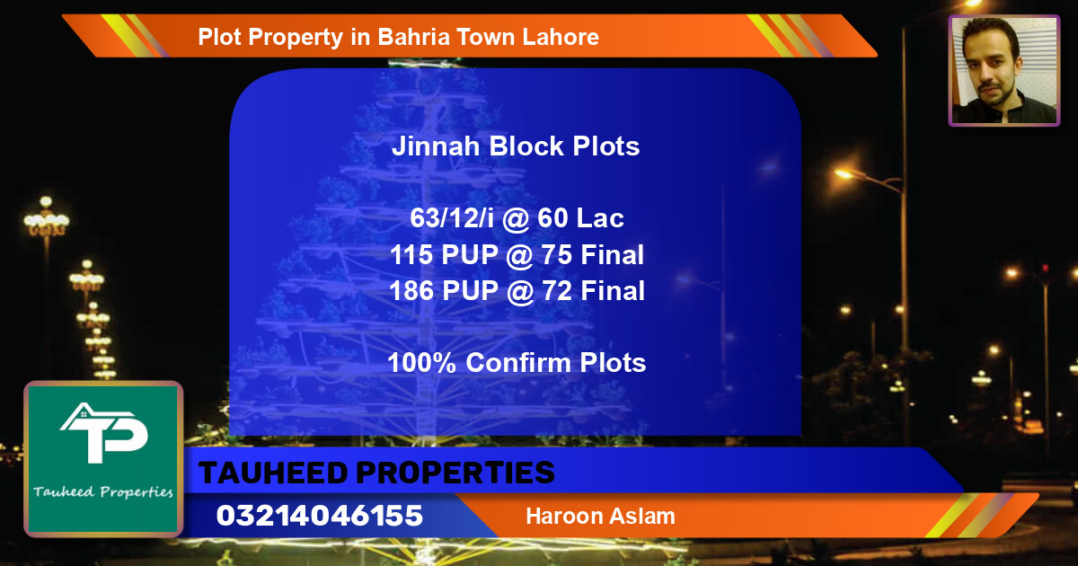 Residential Plot for Sale in Bahria Town, Lahore - (BP-49893)