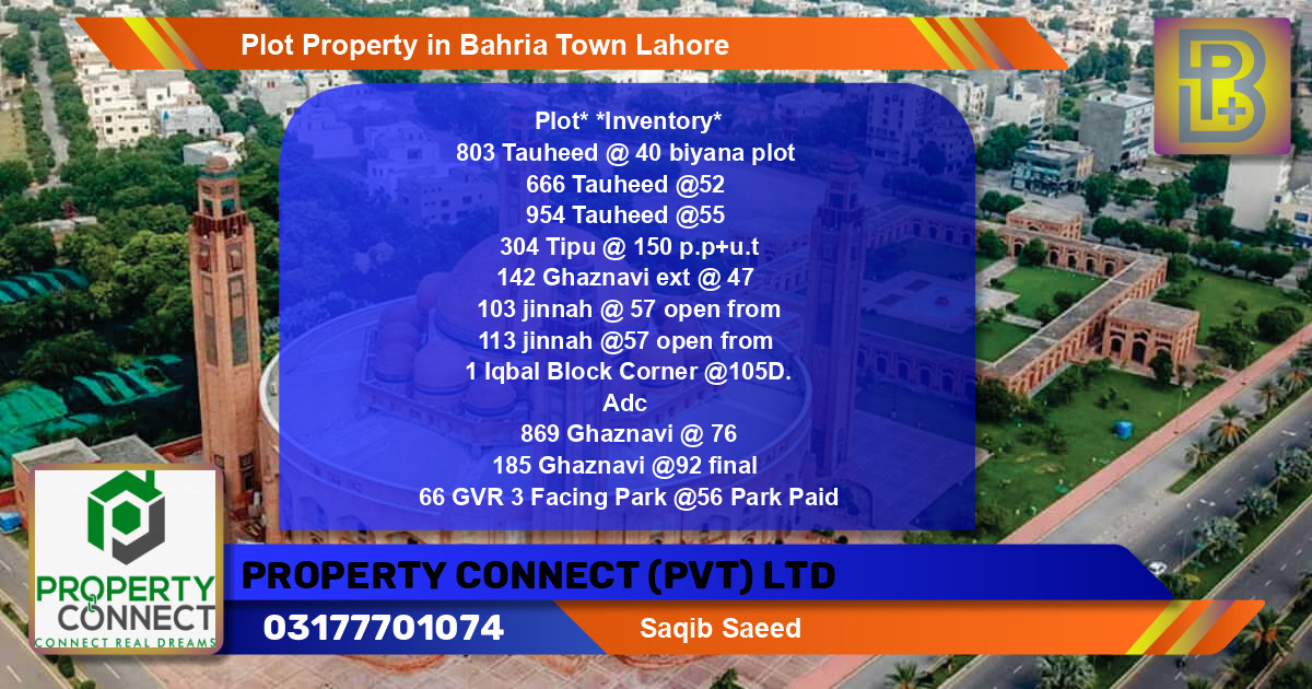 Residential Plot for Sale in Bahria Town, Lahore - (BP-49925)