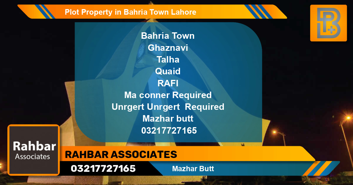 Residential Plot for Sale in Bahria Town, Lahore - (BP-49943)