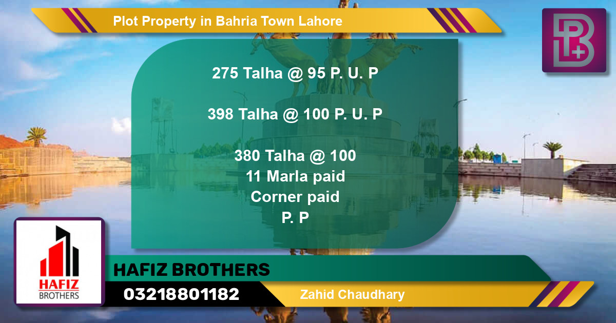 Residential Plot for Sale in Bahria Town, Lahore - (BP-49976)
