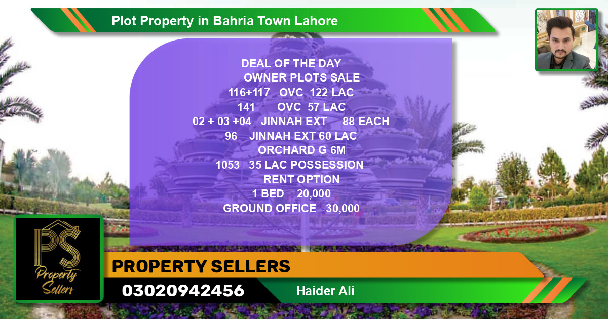 Residential Plot for Sale in Bahria Town, Lahore - (BP-49988)