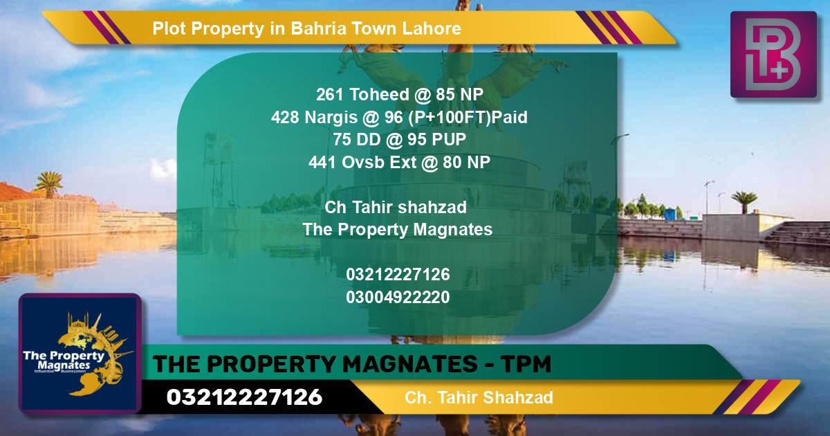 Residential Plot for Sale in Bahria Town, Lahore - (BP-49993)