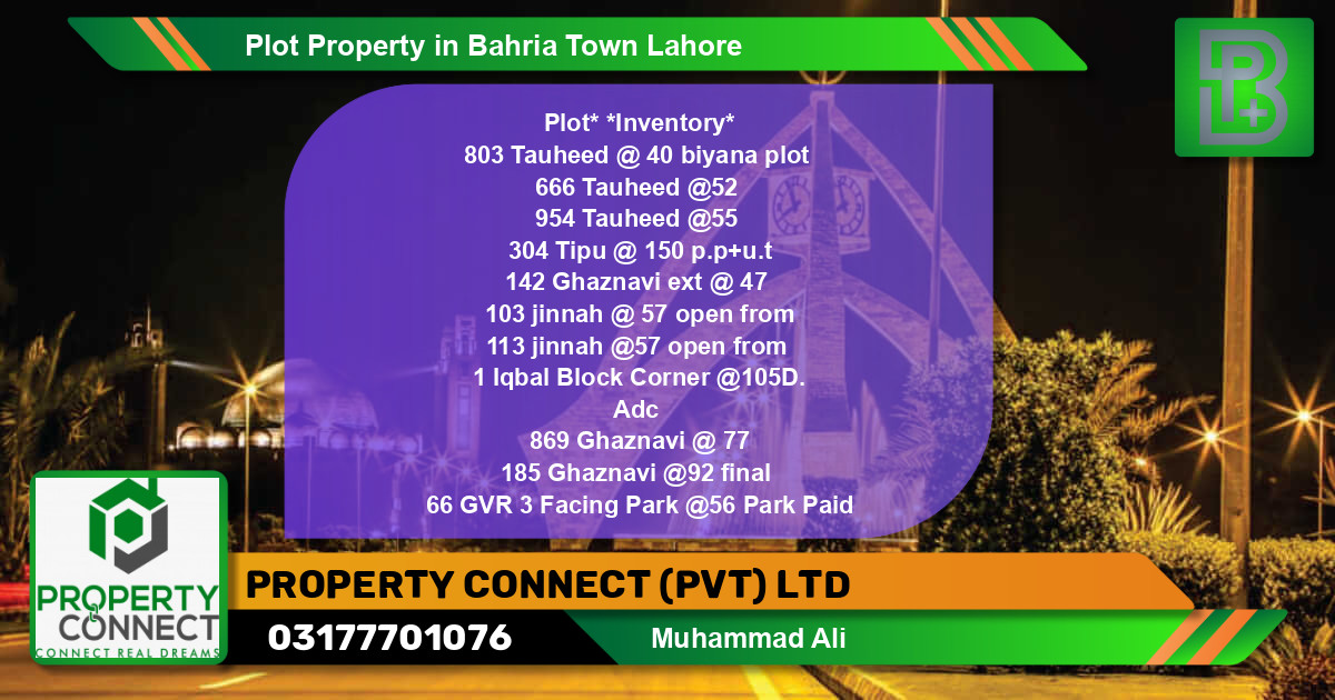 Residential Plot for Sale in Bahria Town, Lahore - (BP-50036)