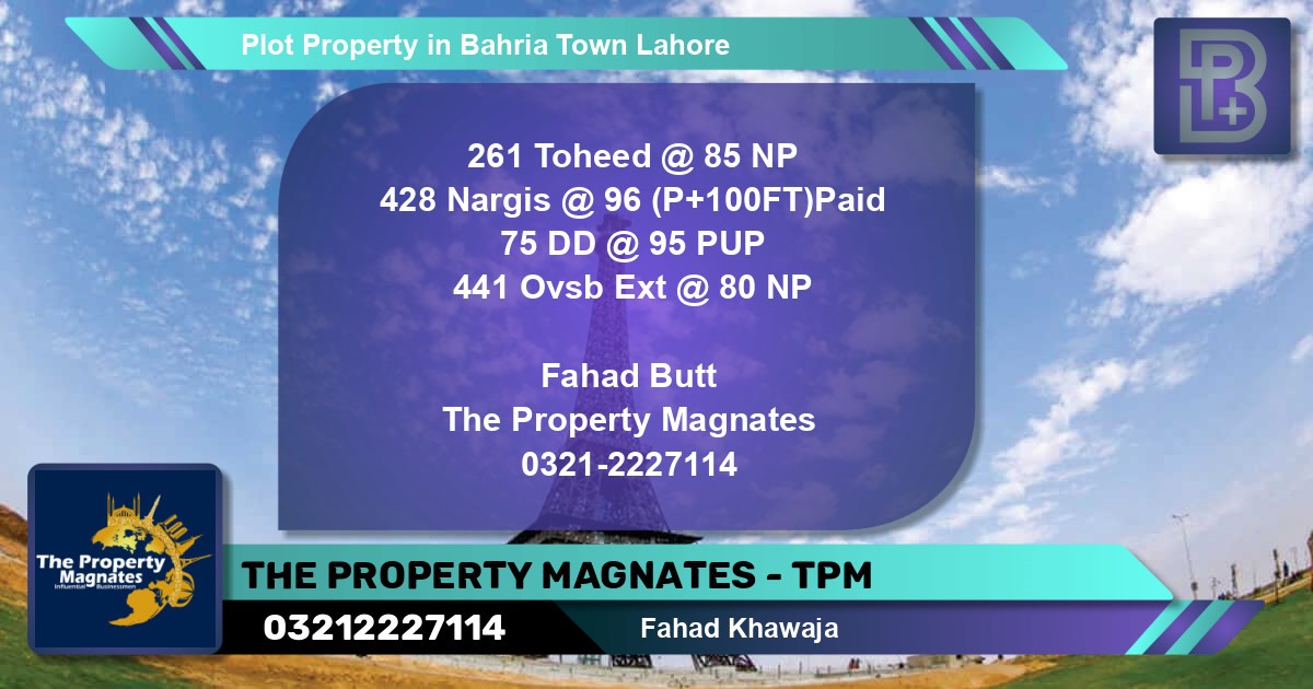 Residential Plot for Sale in Bahria Town, Lahore - (BP-50062)