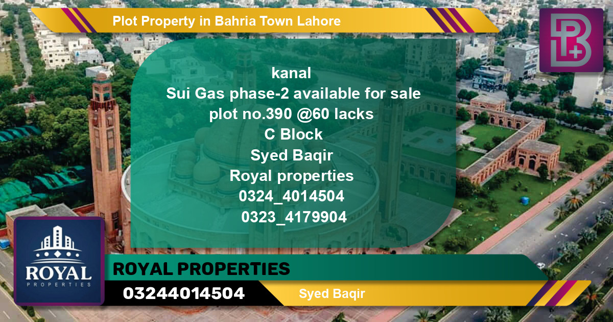 Residential Plot for Sale in Bahria Town, Lahore - (BP-50064)