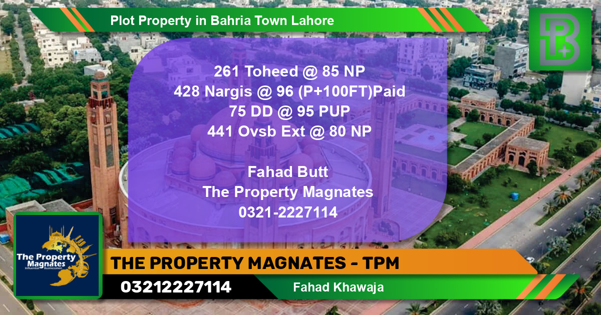 Residential Plot for Sale in Bahria Town, Lahore - (BP-50069)