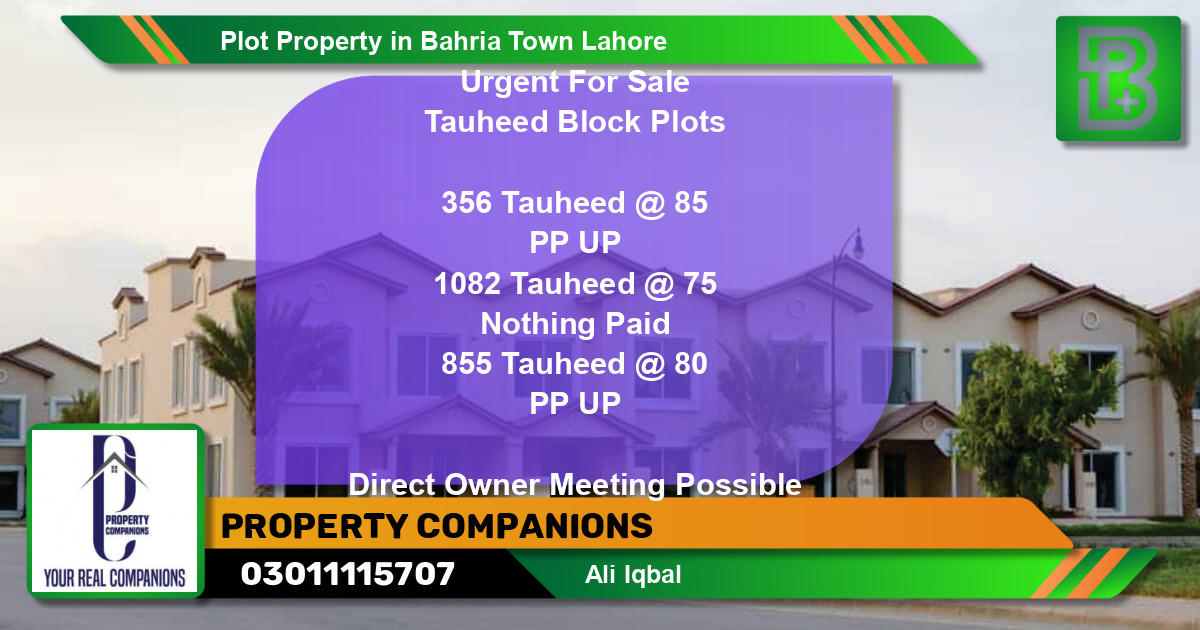 Residential Plot for Sale in Bahria Town, Lahore - (BP-50087)