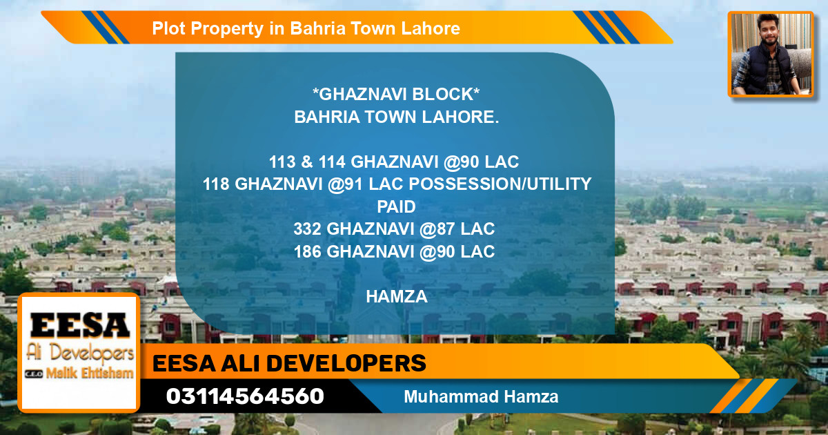 Residential Plot for Sale in Bahria Town, Lahore - (BP-50100)