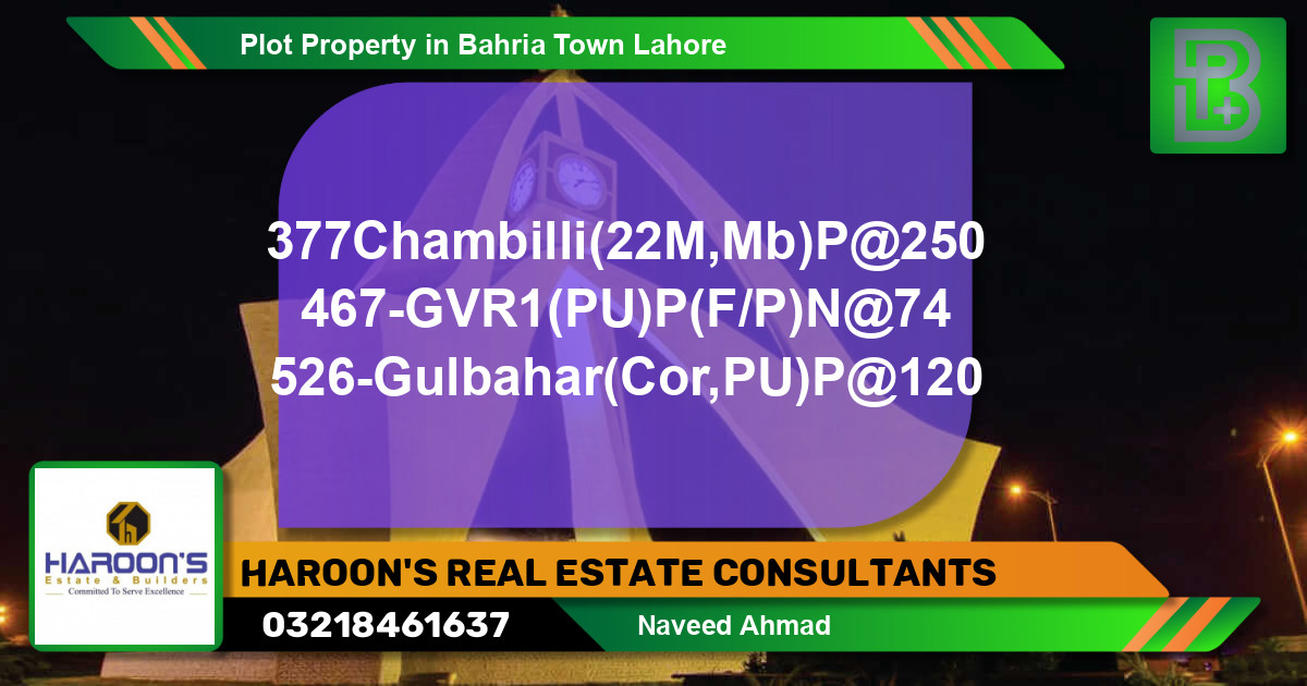 Residential Plot for Sale in Bahria Town, Lahore - (BP-50144)