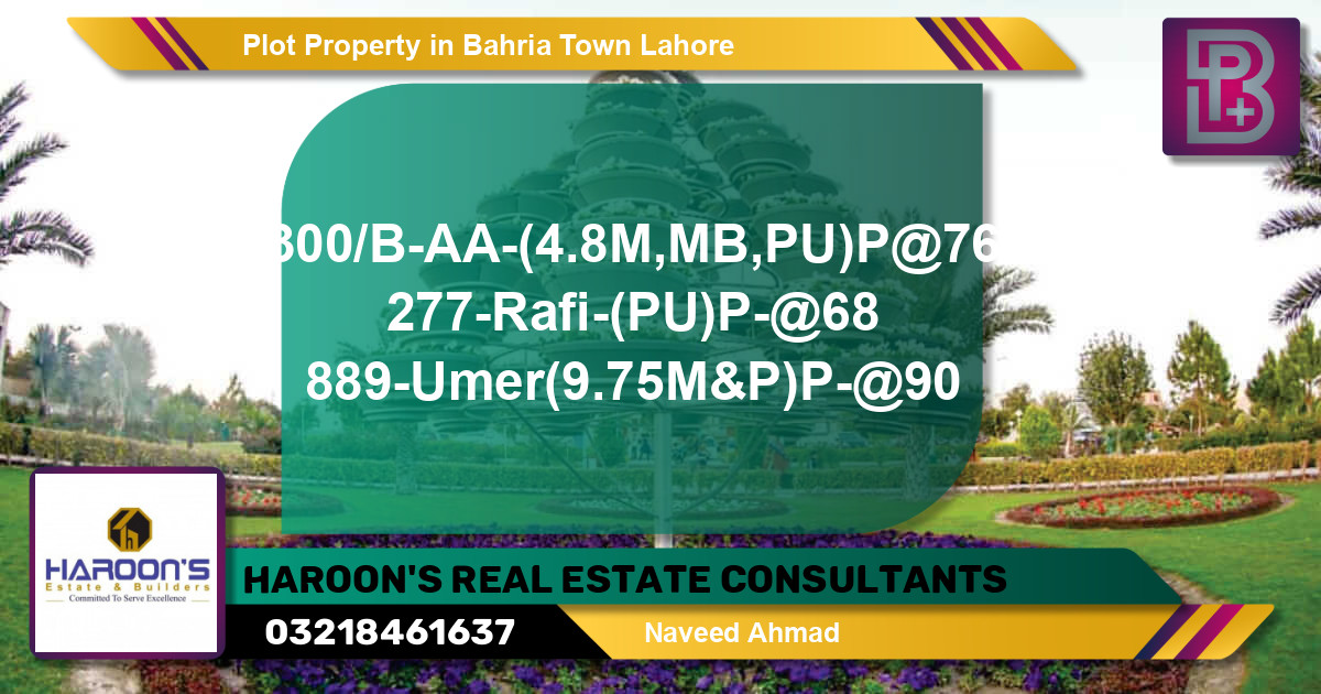 Residential Plot for Sale in Bahria Town, Lahore - (BP-50146)
