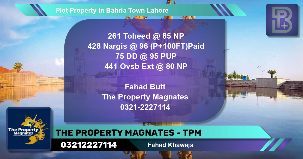Residential Plot for Sale in Bahria Town, Lahore - (BP-50161)