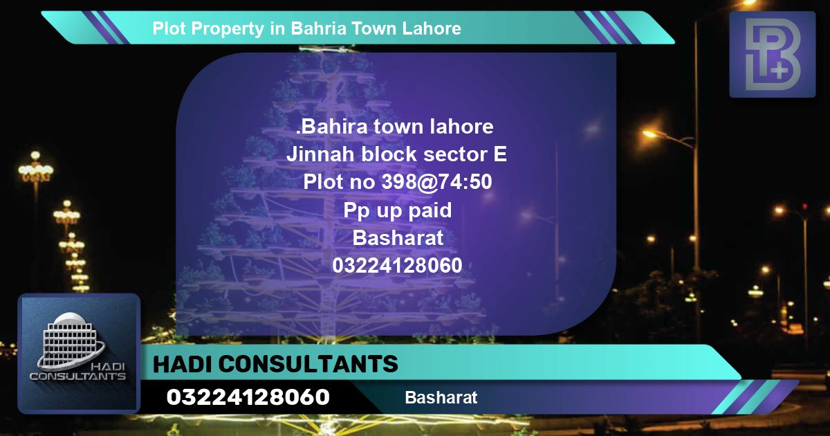 Residential Plot for Sale in Bahria Town, Lahore - (BP-50199)
