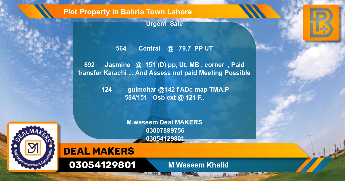 Residential Plot for Sale in Bahria Town, Lahore - (BP-50266)