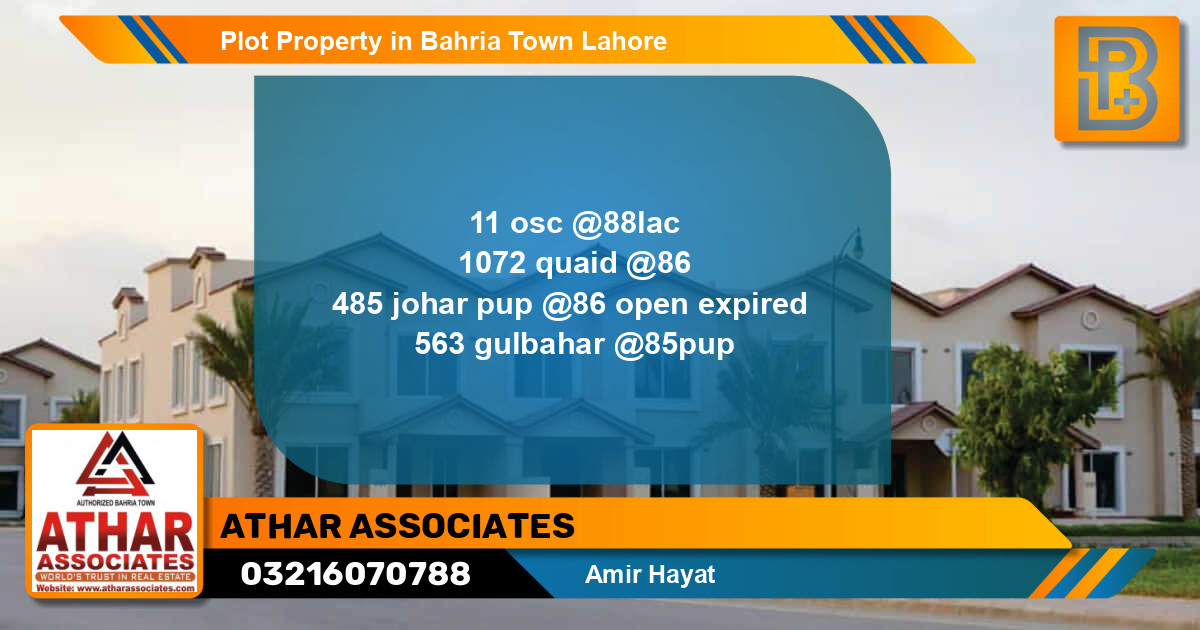 Residential Plot for Sale in Bahria Town, Lahore - (BP-50269)