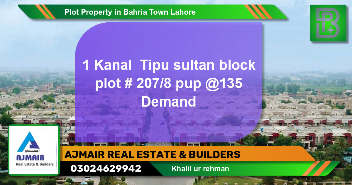 Residential Plot for Sale in Bahria Town, Lahore - (BP-50280)