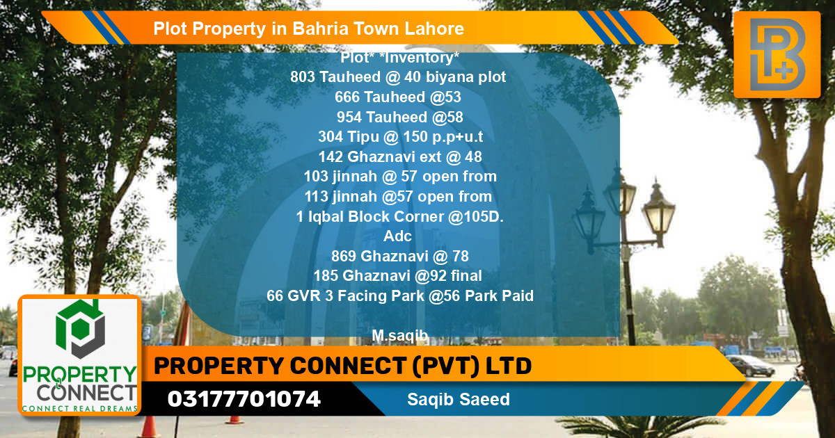 Residential Plot for Sale in Bahria Town, Lahore - (BP-50282)