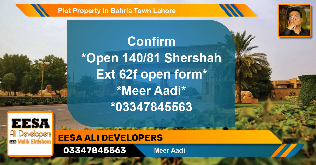 Residential Plot for Sale in Bahria Town, Lahore - (BP-50289)