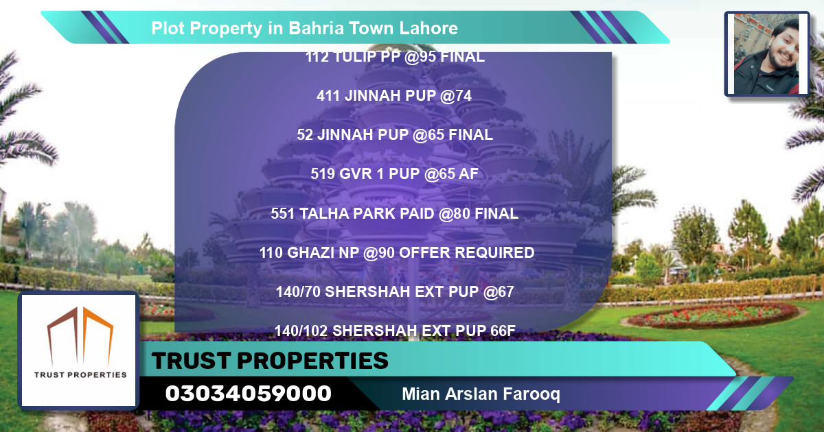Residential Plot for Sale in Bahria Town, Lahore - (BP-50317)