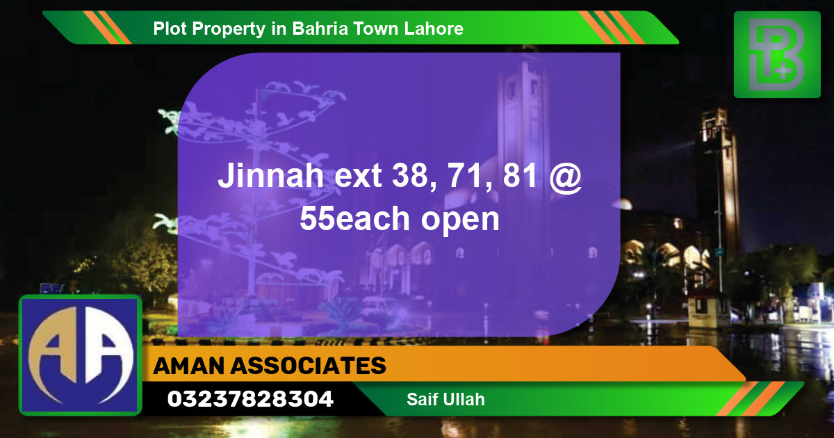 Residential Plot for Sale in Bahria Town, Lahore - (BP-50339)