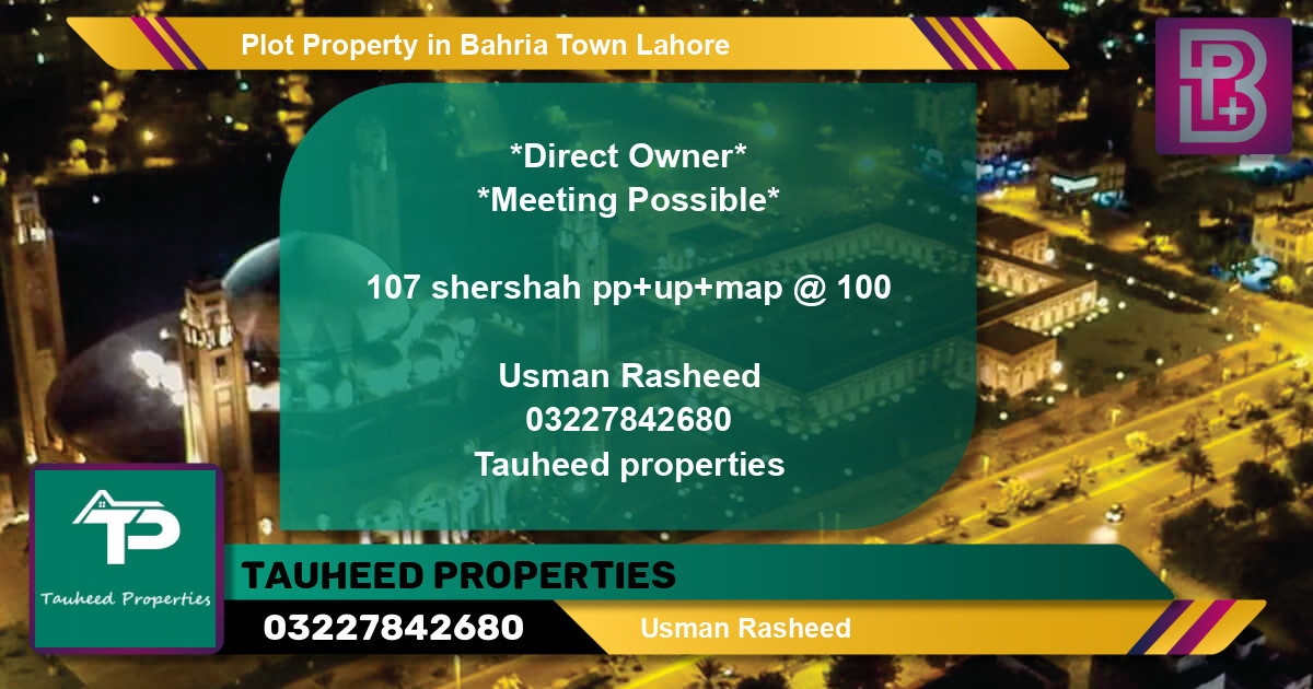 Residential Plot for Sale in Bahria Town, Lahore - (BP-50350)