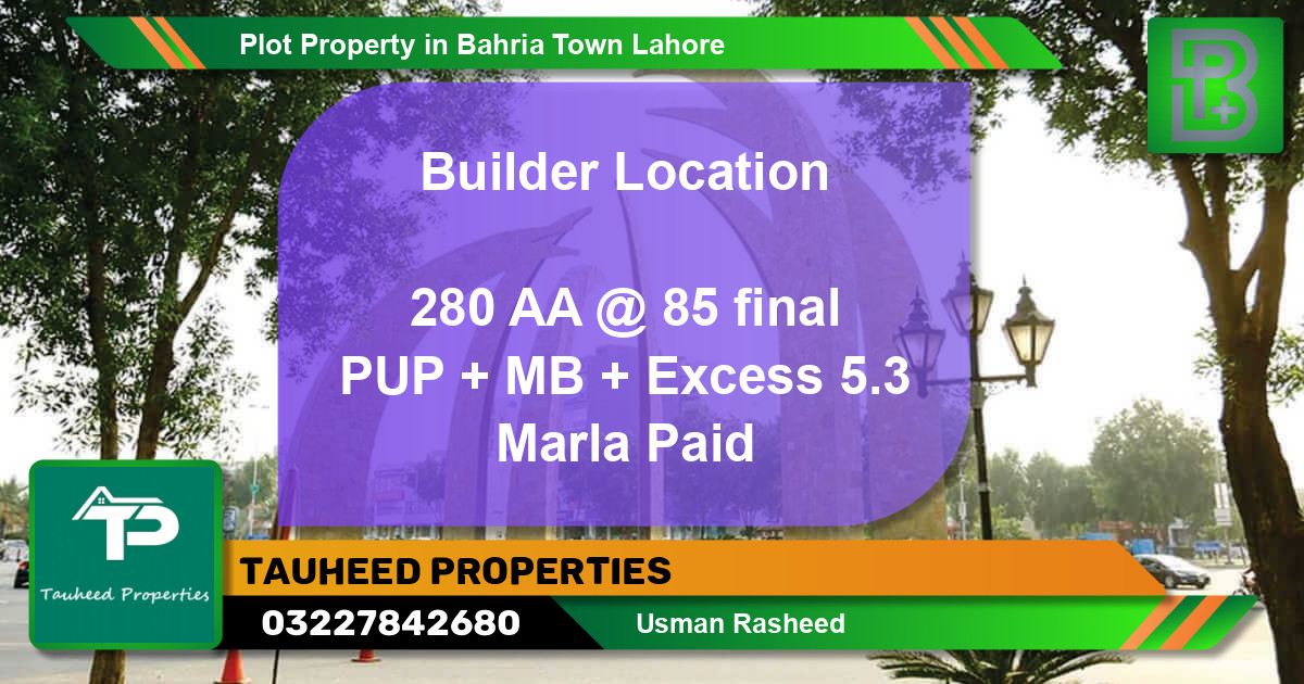 Residential Plot for Sale in Bahria Town, Lahore - (BP-50358)
