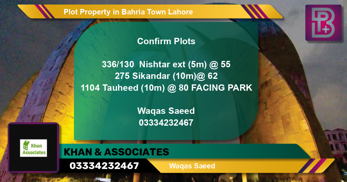 Residential Plot for Sale in Bahria Town, Lahore - (BP-50399)