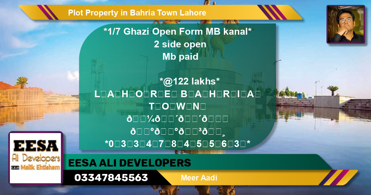 Residential Plot for Sale in Bahria Town, Lahore - (BP-50400)