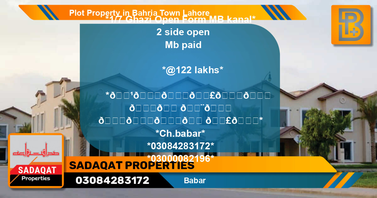 Residential Plot for Sale in Bahria Town, Lahore - (BP-50408)