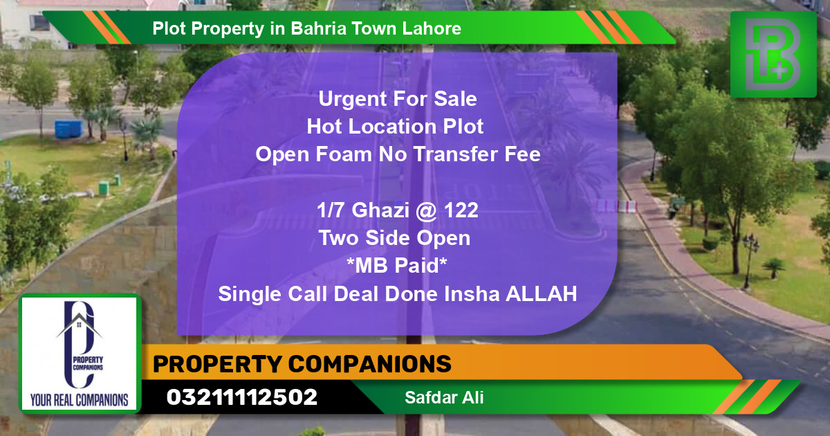 Residential Plot for Sale in Bahria Town, Lahore - (BP-50414)