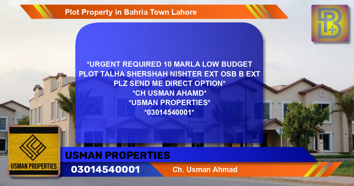 Residential Plot for Sale in Bahria Town, Lahore - (BP-50422)
