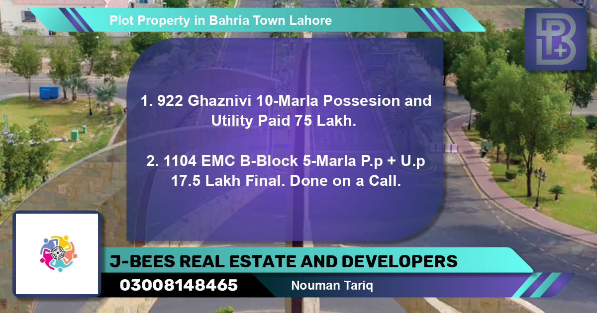 Residential Plot for Sale in Bahria Town, Lahore - (BP-50457)