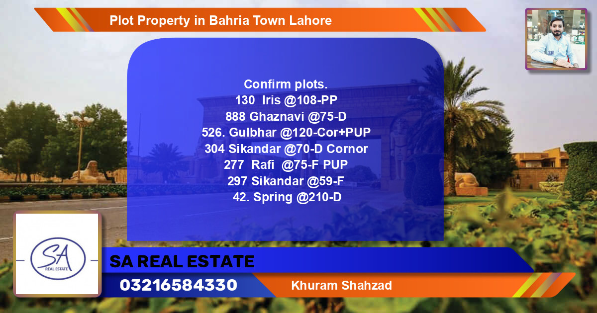 Residential Plot for Sale in Bahria Town, Lahore - (BP-50472)