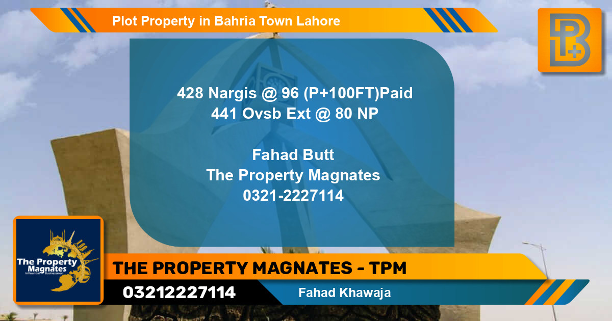 Residential Plot for Sale in Bahria Town, Lahore - (BP-50482)