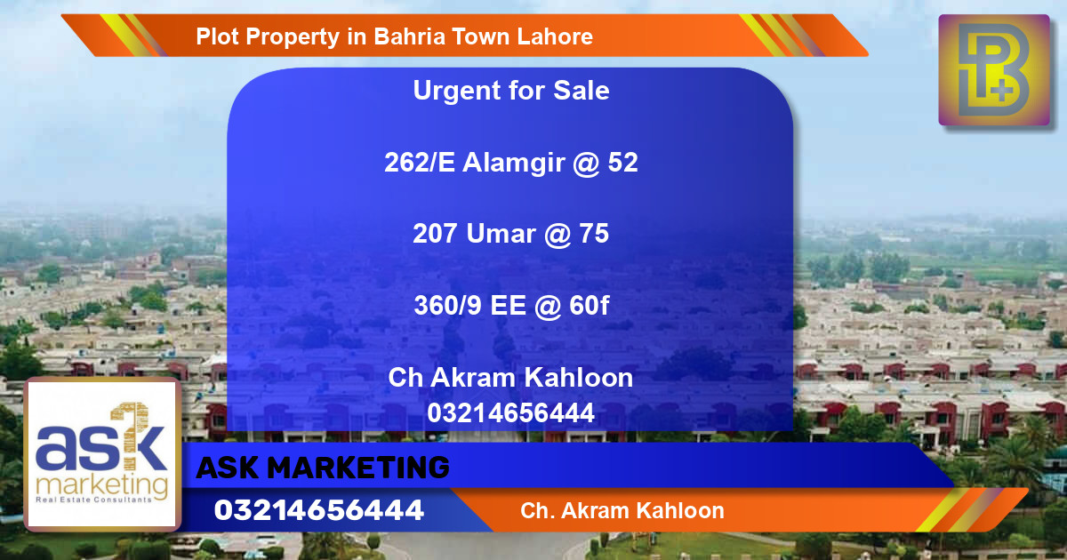 Residential Plot for Sale in Bahria Town, Lahore - (BP-50499)