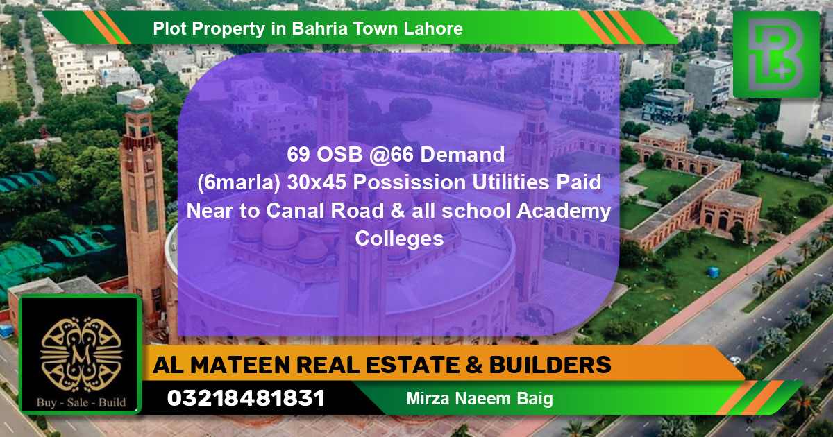 Residential Plot for Sale in Bahria Town, Lahore - (BP-50502)
