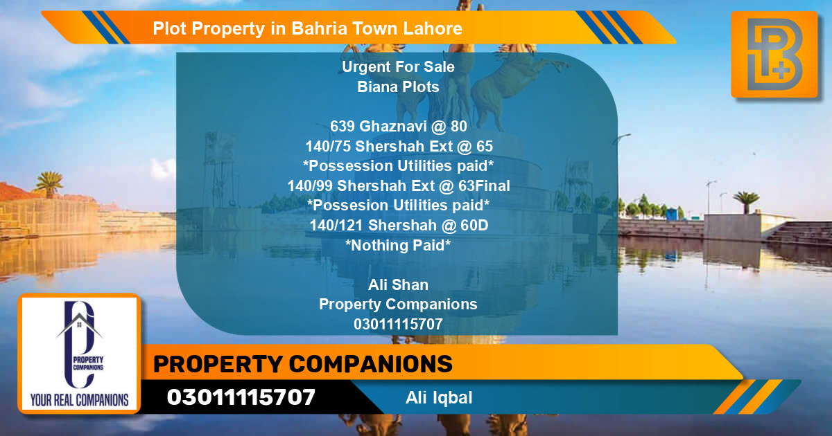 Residential Plot for Sale in Bahria Town, Lahore - (BP-50513)