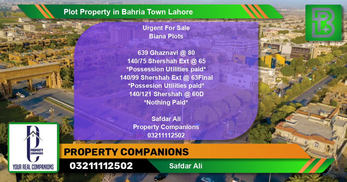 Residential Plot for Sale in Bahria Town, Lahore - (BP-50537)